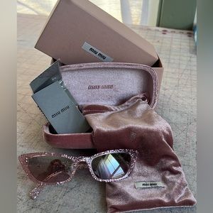 COPY - Miu Miu pink sparkle glitter sunglasses